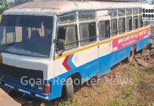 Goan Reporter News: Kadamba Bus goes off road at Saligao Due to Steering Lock Malfunction