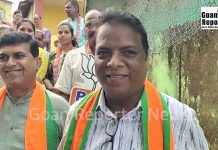 Goan Reporter: MLA Krishna Salkar and BJP Karyakartas door-to-door campaign in New Vaddem, rallying support for South Goa Lok Sabha candidate Pallavi Dempo