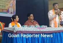 Goan Reporter News: Anthony Barbosa, Curtorim BJP Leader speaking at a Corner Meet in Curtorim