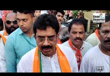 Goan Reporter News: Panchayat Minister Mauvin Godinho and Sadanand Tanavade takes up door to door campaign for BJP MP Candidate Pallavi Dempo at New Vaddem