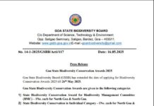 Goan Reporter: Application Date For Biodiversity Conservation Awards 2025 Extended