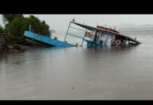 Goan Reporter:: Ferry Boat submerged off near Chorao Ferry Ramp today morning