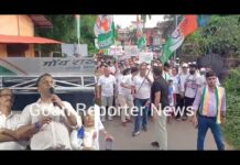 Goan Reporter:: Warren Alemao, Social Worker speaking at the Goy Rakhon Yatra in Benaulim