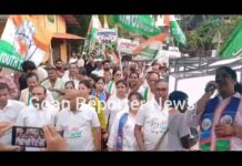 Goan Reporter:: ZP Luiza Rodrigues speaking at the Goy Rakhonn Yatra in Benaulim Constituency
